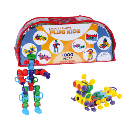Blocos de Montar Plug Kids com 1.000 peças