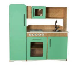 Cozinha Infantil em Madeira Retrô Verde Fashion Toys