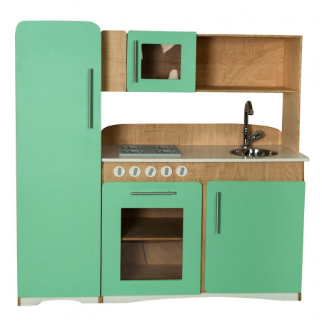 Cozinha Infantil em Madeira Retrô Verde Fashion Toys