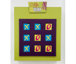 Painel Interativo em Madeira Jogo da Velha Fashion Toys
