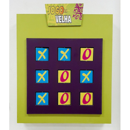 Painel Interativo em Madeira Jogo da Velha Fashion Toys
