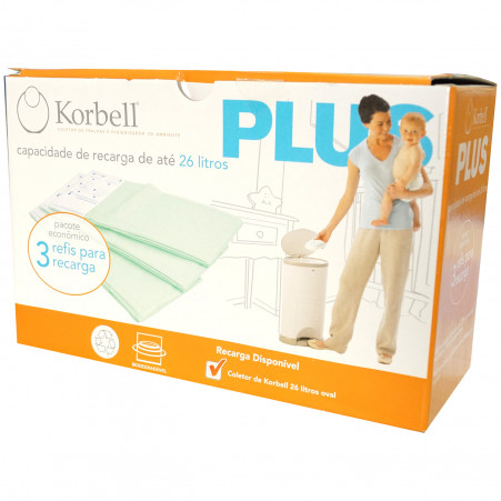 Refil para Coletor de Fraldas Korbell - Caixa com 3 unidades